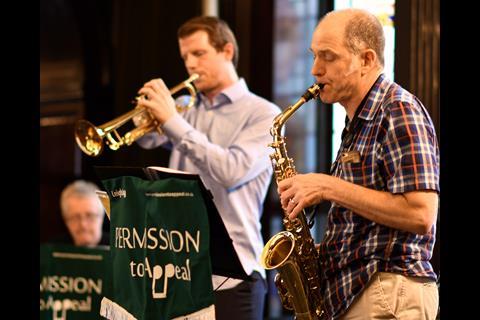 Leigh Day jazz band Permission to Appeal entertained in the Common Room